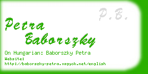 petra baborszky business card